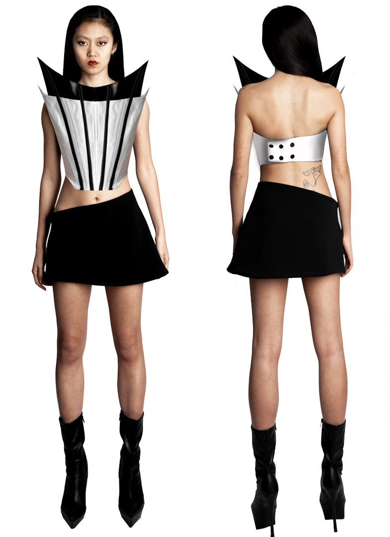 2 Tone Corset Leather + Silk