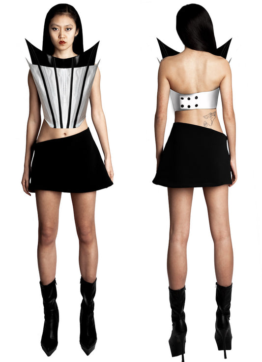 2 Tone Corset Leather + Silk